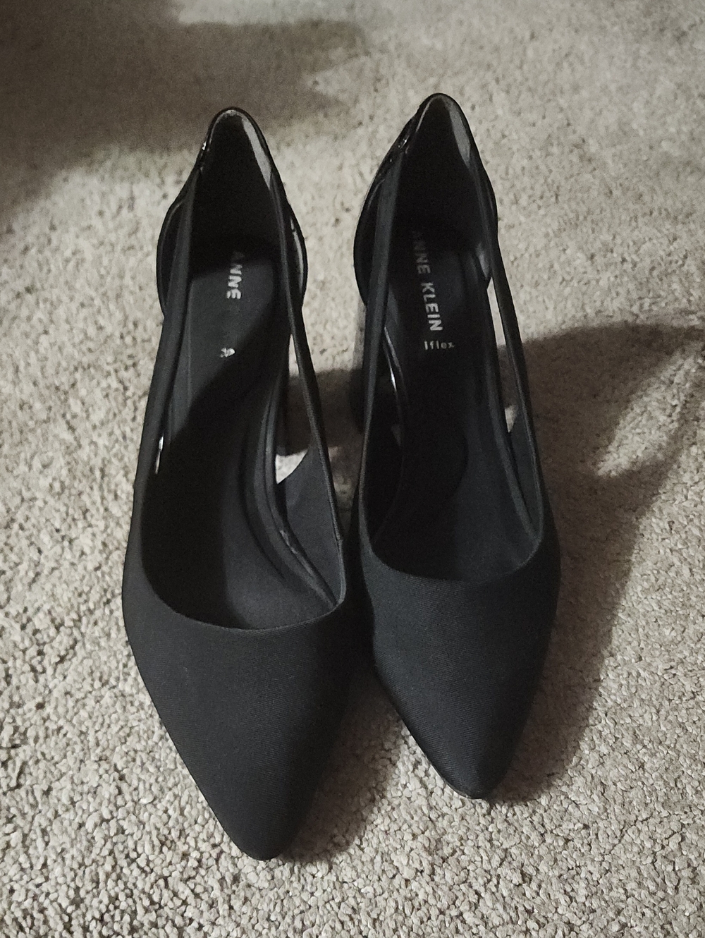Anne Klein Black Pointed-Toe Cutout Pumps